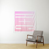Koppels Initiaal | Subtiele Roze Gradiënt Wandkleed (In Situ (horizontaal))