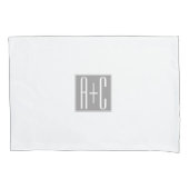 Koppels Initialen of Andere Tekst | Wit & Grijs Kussensloop (Voorkant)