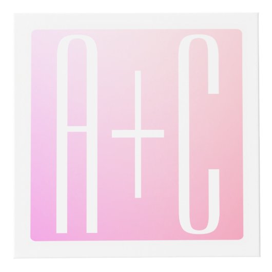 Koppels Initialen | Subtiele Roze Gradiënt Kubus (Voorkant)