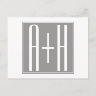 Koppels inspringen of andere tekst   Wit en grijs Briefkaart