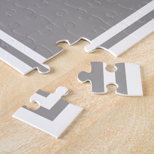 Koppels inspringen of andere tekst | Wit en grijs Legpuzzel (Zijkant)