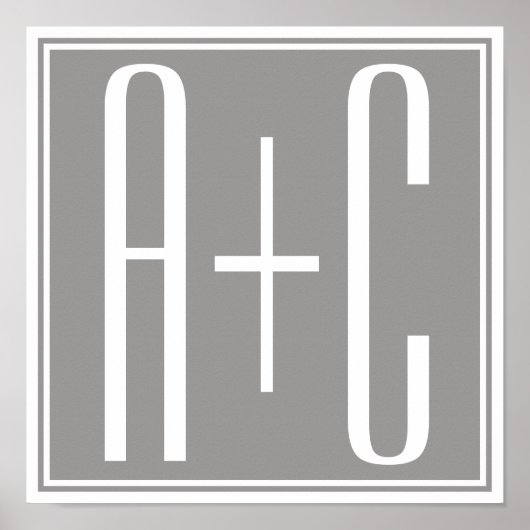 Koppels inspringen of andere tekst | Wit en grijs Poster (Voorkant)