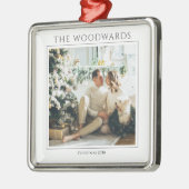 Koppels Kerstfoto Keepsake Metalen Ornament (Links)