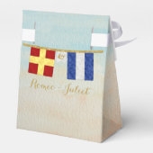 Koppels Monogram Maritime Signal Flags Waterverf Bedankdoosjes (Achterkant)
