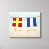 Koppels Monogram Maritime Signal Flags Waterverf Canvas Afdruk (Voorkant)