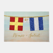 Koppels Monogram Maritime Signal Flags Waterverf Deurmat (Voorkant)