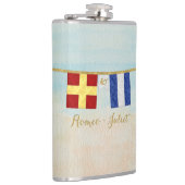 Koppels Monogram Maritime Signal Flags Waterverf Heupfles (Rechts)