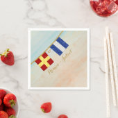 Koppels Monogram Maritime Signal Flags Waterverf Servetten (Insitu)