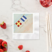 Koppels Monogram Maritime Signal Flags Waterverf Servetten (Insitu)