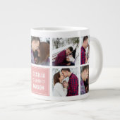 Koppels Naam Valentijnsdag Aangepaste foto Extra Grote Beker (Voorkant rechts)