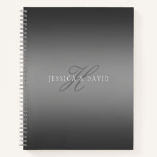Koppels Namen & Achternaam Monogram Gradiënt Grijs Notitieboek