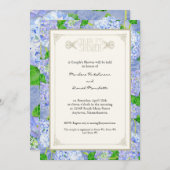 Koppels Schoel Blauw Hydrangea Kronkel Formele kan Kaart (Voorkant / Achterkant)