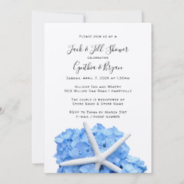 Koppels Shower Blue Hydrangea Starfish Invitation