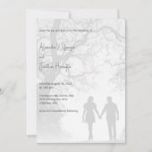 Koppels Silhouet Bruiloft Kaart (Voorkant)