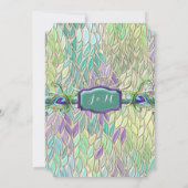 Koppels tonen art Deco Peacock Feather Glitter Kaart (Achterkant)