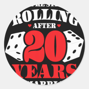 Koppels Trouwen 20 Jaar - Grappige 20ste bruiloft Ronde Sticker