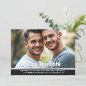 Koppels verloving fotoaankondiging gay mannen kaart (Staand voorkant)