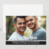 Koppels verloving fotoaankondiging gay mannen kaart (Voorkant / Achterkant)