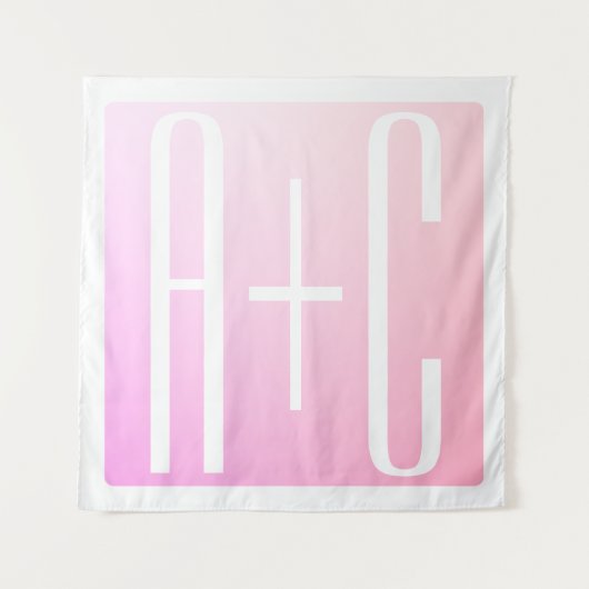 Koppeltekeningen | Subtiele Roze Gradiënt Wandkleed (Voorkant)