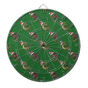 Koppen en kwartels Festive TRex Green Pattern Dartbord