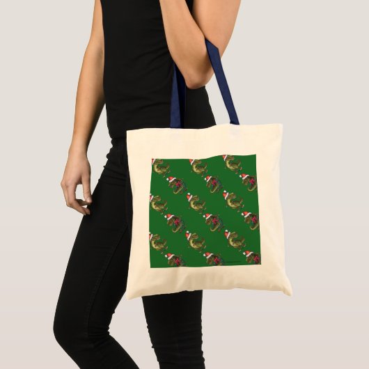Koppen en kwartels Festive TRex Green Pattern Tote Bag (Voorkant (product))