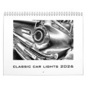Koppen of staarten 2026 Classic Car Lights Kalende Kalender (Hoes)