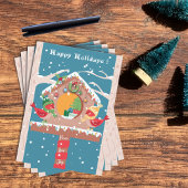 Koppie Kardinalen Kerstkaart met Grilfig Themas Feestdagen Kaart