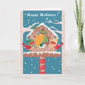 Koppie Kardinalen Kerstkaart met Grilfig Themas Feestdagen Kaart (Voorkant)