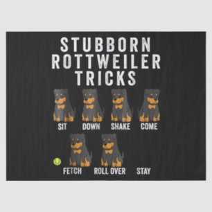 koppige rottweiler-trucs tissuepapier
