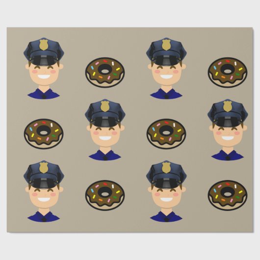 Kops en Donuts Cadeaupapier (Vlak)