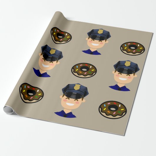 Kops en Donuts Cadeaupapier (Uitgerold)