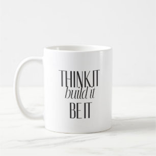 Koptekst in vet zwart typografie inspireert actie  koffiemok