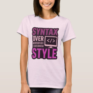 Koptekst Syntaxis Boven Stijl Retro Grafisch T-shirt