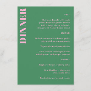 Koptekst Typografie Roze Groen Eenvoudige Trouwdin Menu