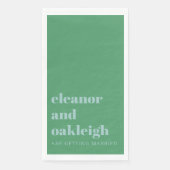 Koptekst Vet Groen Blauw Modern Huwelijk Servet (Voorkant)