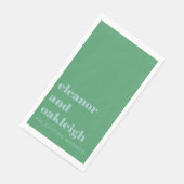 Koptekst Vet Groen Blauw Modern Huwelijk Servet (Hoek)