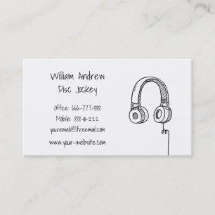 Koptelefoon Doodle DJ Disc Jockey Visitekaartje