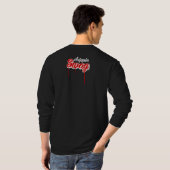 Koptelefoon in lange hoes (zwart/rood) t-shirt (Achterkant volledig)