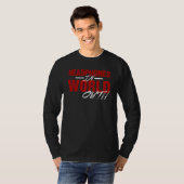 Koptelefoon in lange hoes (zwart/rood) t-shirt (Voorkant volledig)