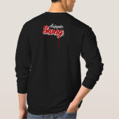 Koptelefoon in lange hoes (zwart/rood) t-shirt (Achterkant)