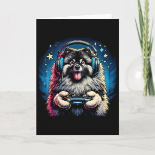 Koptelefoon Videospel Keeshond Honden Gamen Kaart