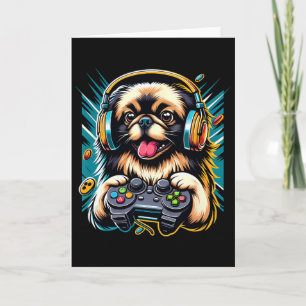 Koptelefoon Videospel Pekingees Hond Gamen Kaart