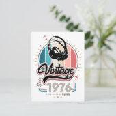 Koptelefoon 'Vintage sinds 1976' Briefkaart (Staand voorkant)