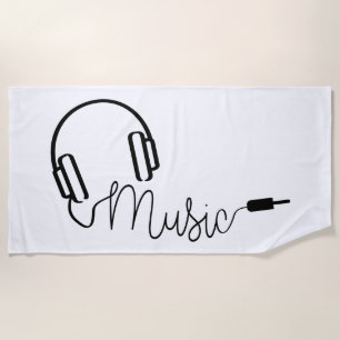 Koptelefoon voor muziek app, radio of mp3 luiteren strandlaken