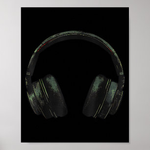 Koptelefoons Met Zonsondergang Ontspannen Muziek K Poster