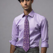 Koptisch borduurpatroon - Paarse bladeren Stropdas