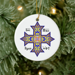 Koptisch kruis keramisch ornament