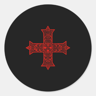 Koptisch Kruis Koptisch-Orthodoxe Kerk Oosterse Ch Ronde Sticker