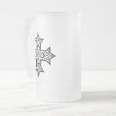 Koptisch Kruis Premium Kunst Matglas Bierpul (Voorkant links)