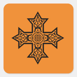 Koptisch Kruis Vierkante Sticker